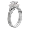 Floral Diamond Halo Engagement Semi-Mount Set