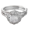 Floral Diamond Halo Engagement Semi-Mount Set