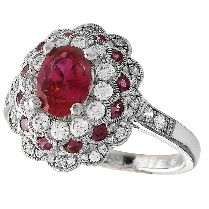 Diamond & Ruby Semi-Mount Center Ring