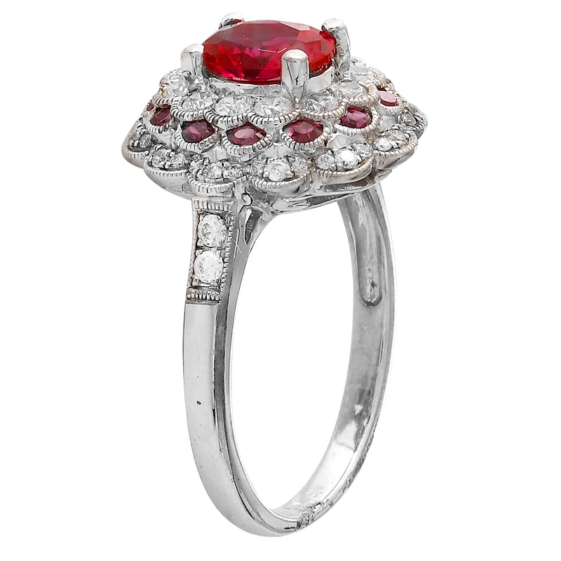 Diamond & Ruby Semi-Mount Center Ring