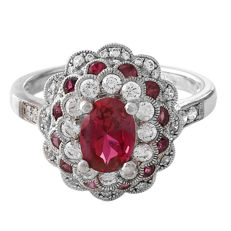 Diamond & Ruby Semi-Mount Center Ring