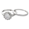 Diamond Flower Halo Engagement Semi-Mount Set
