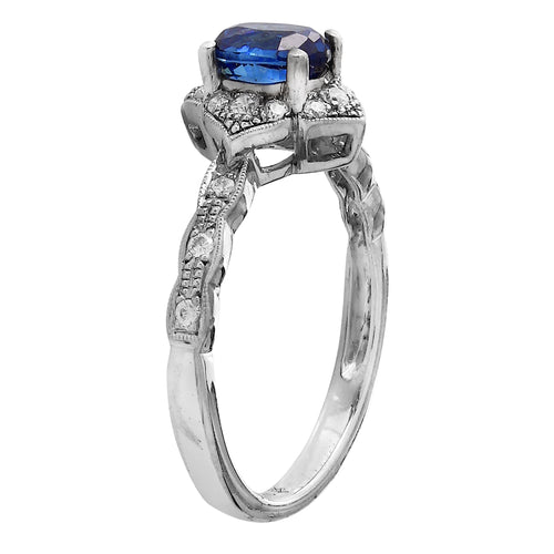 Diamond & Sapphire Semi-Mount Ring