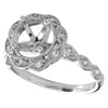 White Gold Diamond Halo Semi-Mount Ring