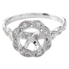 White Gold Diamond Halo Semi-Mount Ring
