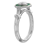 Diamond, Tsavorite & Diamond Halo Mount Ring