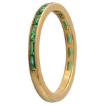 TSAVORITE SET 3/4 WAY AROUND YELLOW GOLD BAND