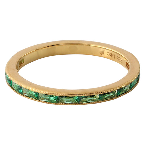 TSAVORITE SET 3/4 WAY AROUND YELLOW GOLD BAND