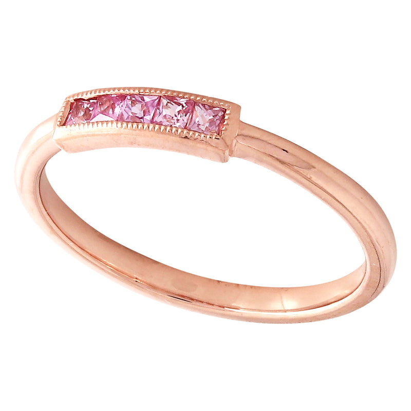 Pink Sapphire Rose Gold Band
