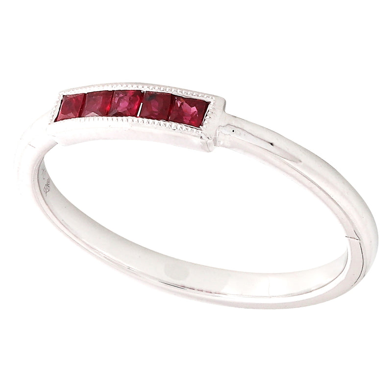 Ruby with White Gold Band
