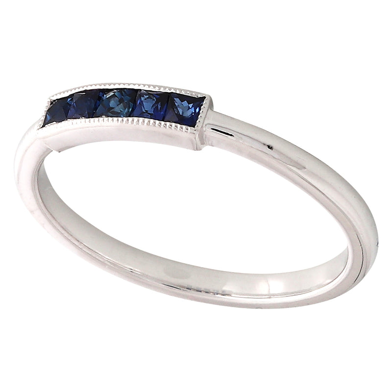 Blue Sapphire with White Gold Band