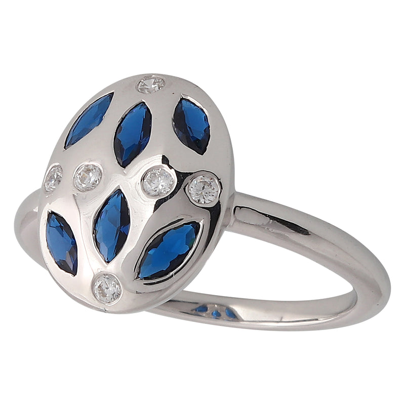 Kimberlite Inspired White Gold Sapphire Ring
