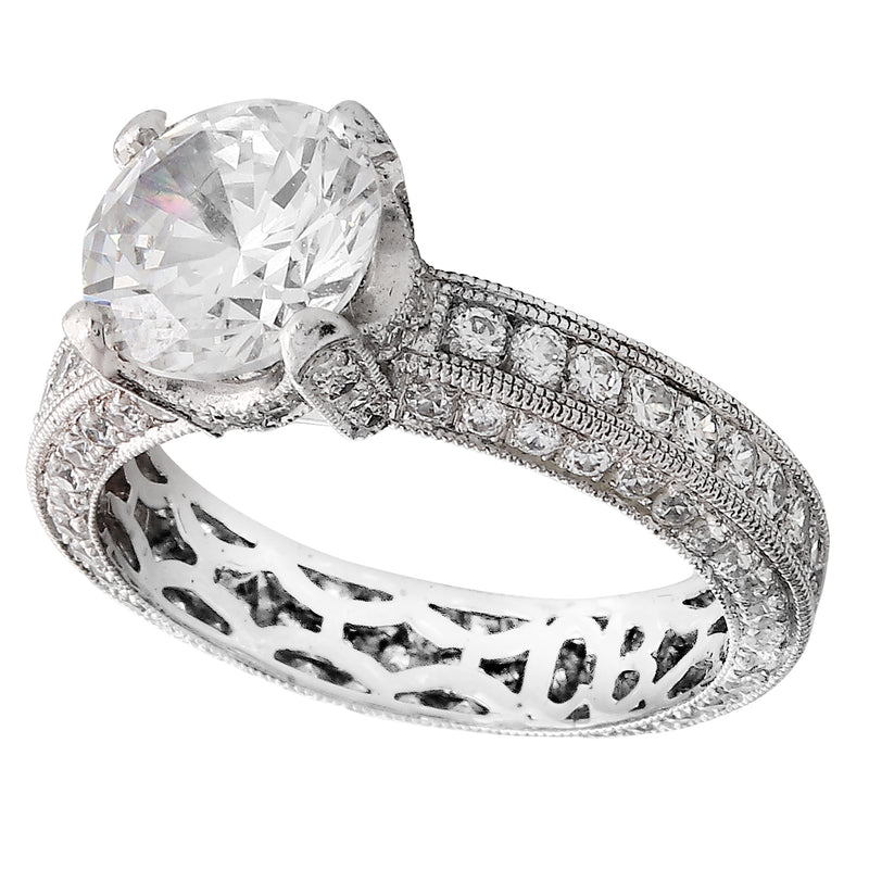 Vintage Inspired Diamond Engagement Semi-Mount