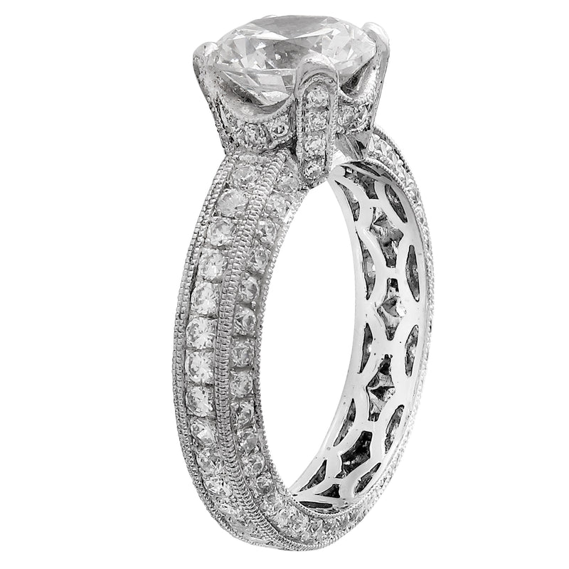 Vintage Inspired Diamond Engagement Semi-Mount