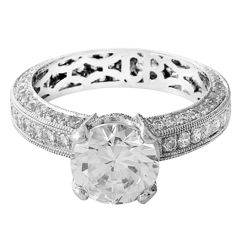 Vintage Inspired Diamond Engagement Semi-Mount