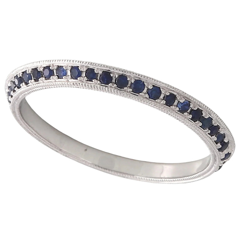 Sapphire Eternity with White Gold Angle Band