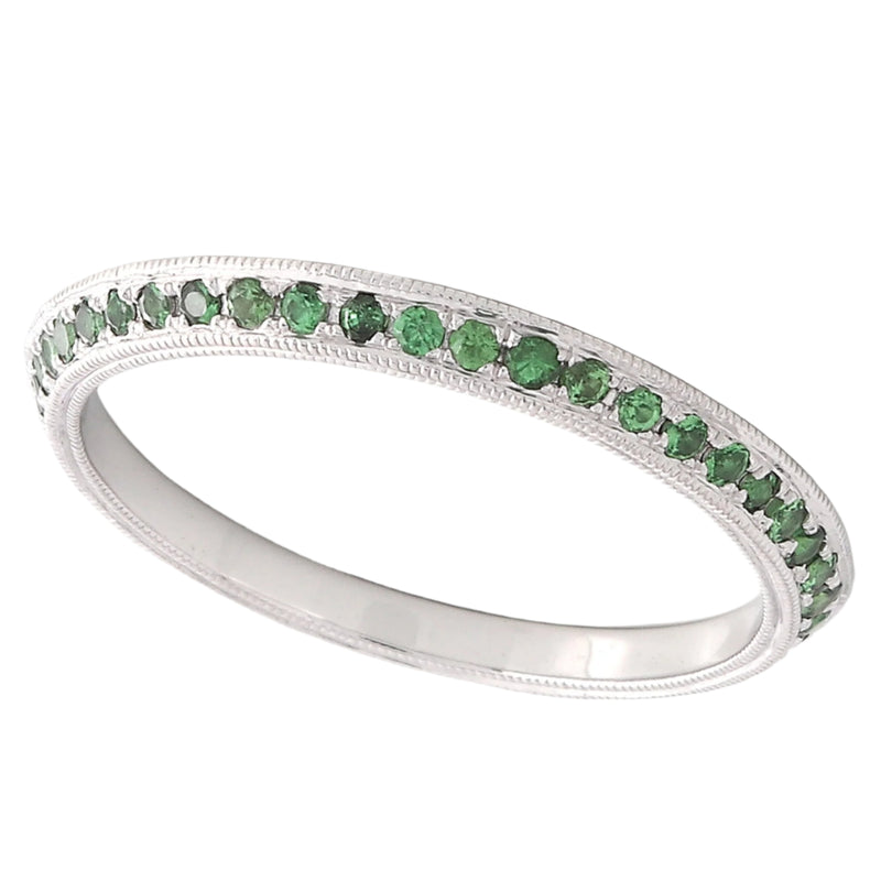 Tsavorite Eternity with White Gold Angle Band