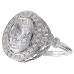Oval Diamond Halo Semi-Mount Ring