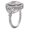 Oval Diamond Halo Semi-Mount Ring