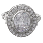 Oval Diamond Halo Semi-Mount Ring