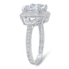 Cushion Cut White Gold Halo Diamond Semi-Mount Ring