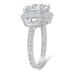 Cushion Cut White Gold Halo Diamond Semi-Mount Ring