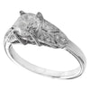 Vintage Inspired White Gold Diamond Semi-Mount Ring