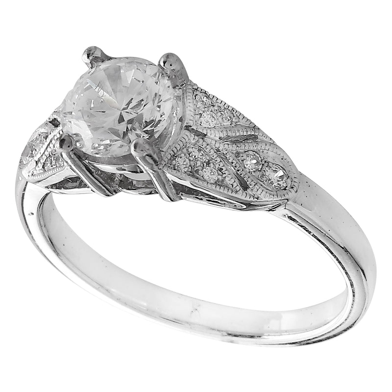 Vintage Inspired White Gold Diamond Semi-Mount Ring