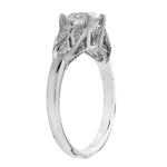 Vintage Inspired White Gold Diamond Semi-Mount Ring