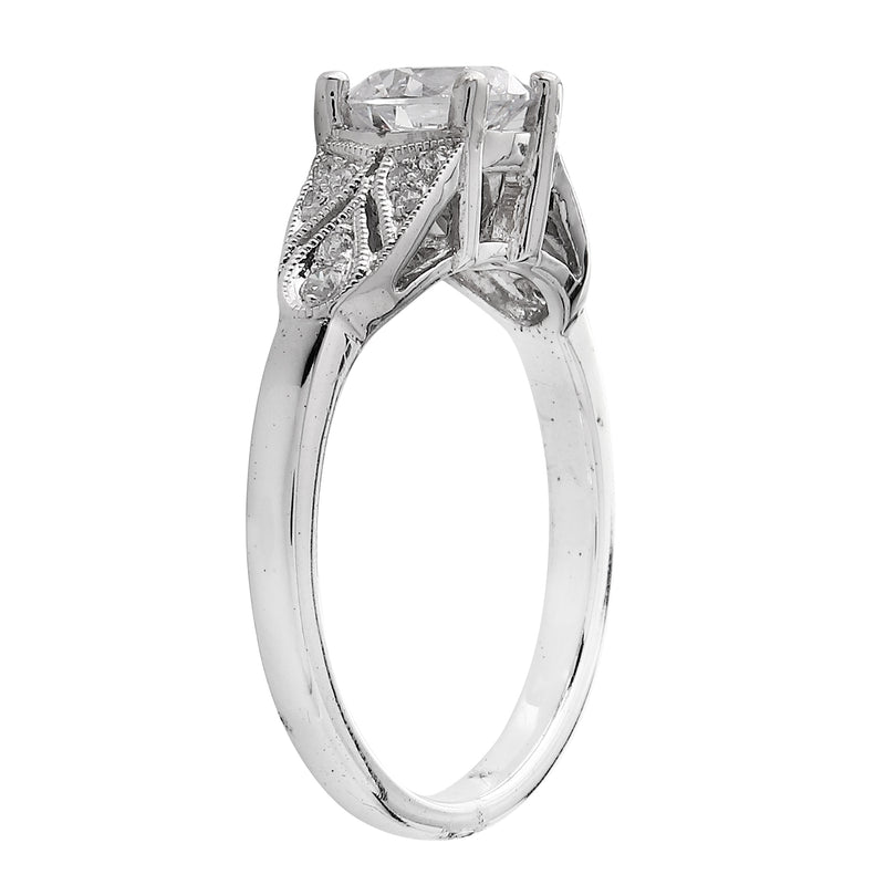 Vintage Inspired White Gold Diamond Semi-Mount Ring
