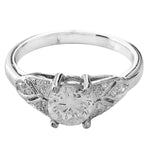 Vintage Inspired White Gold Diamond Semi-Mount Ring