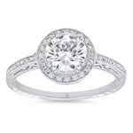 White Gold Halo Semi-Mount Ring