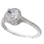 White Diamond Halo Semi-Mount Ring