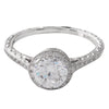 White Diamond Halo Semi-Mount Ring