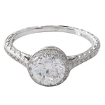 White Diamond Halo Semi-Mount Ring