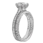 White Diamond Band & Semi-Mount Engagement Ring Set