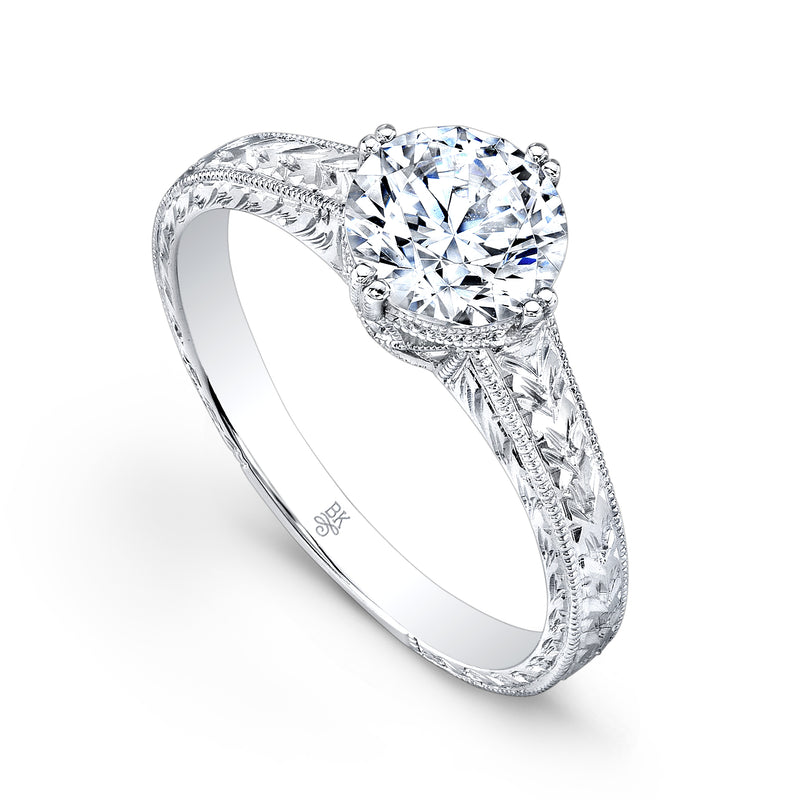 Vintage Inspired Engagement Semi-Mount Ring
