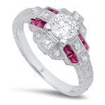 Diamond & Ruby Semi Mount Center Ring