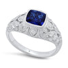 Vintage Inspired Diamond & Sapphire Semi-Mount Ring