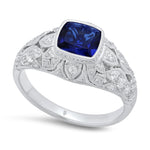 Vintage Inspired Diamond & Sapphire Semi-Mount Ring