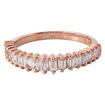 BAGUETTE DIAMOND BAND 1/2 ETERNITY ROSE GOLD RING