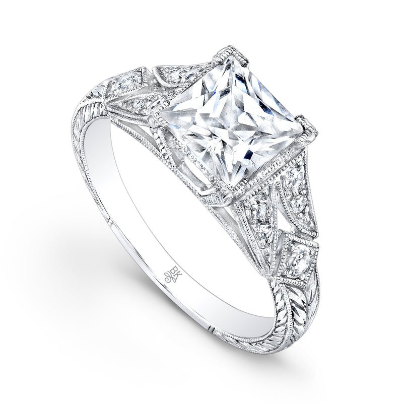 Vintage Inspired Diamond Semi-Mount Ring