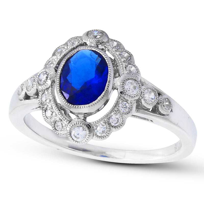 Diamond & Sapphire Semi-Mount Ring