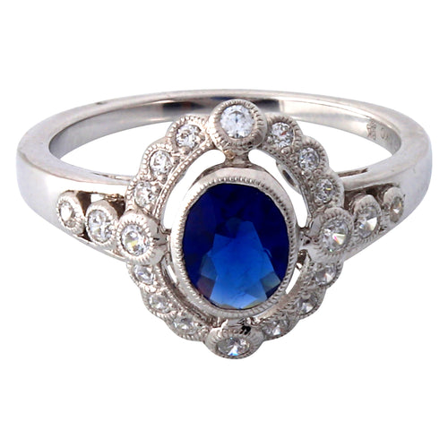 Diamond & Sapphire Semi-Mount Ring