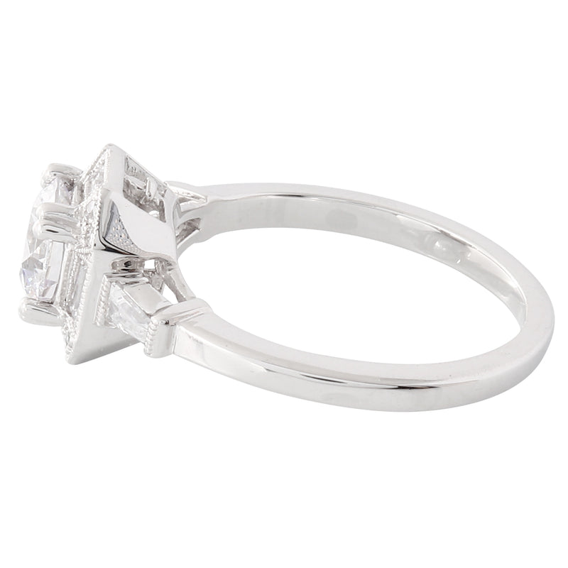 Diamond & Halo Semi Mount Ring