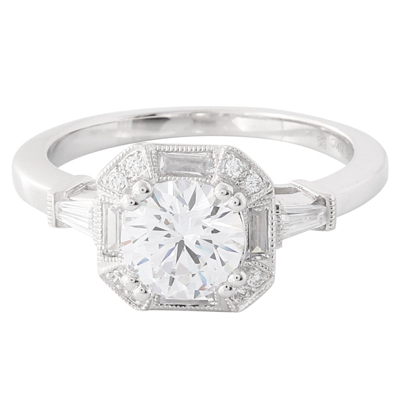 Diamond & Halo Semi Mount Ring