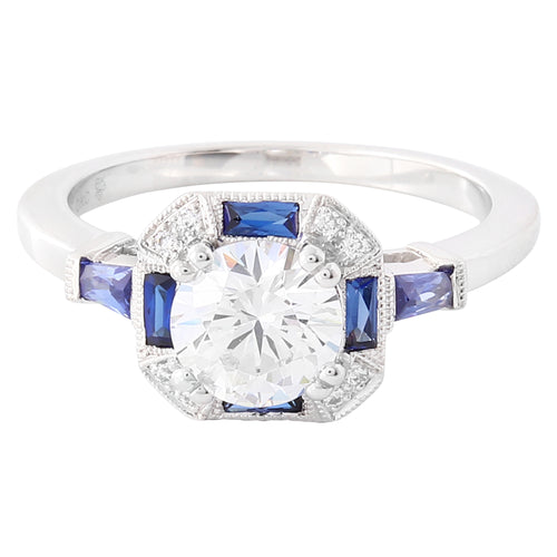Diamond, Sapphire & Halo Semi Mount Ring