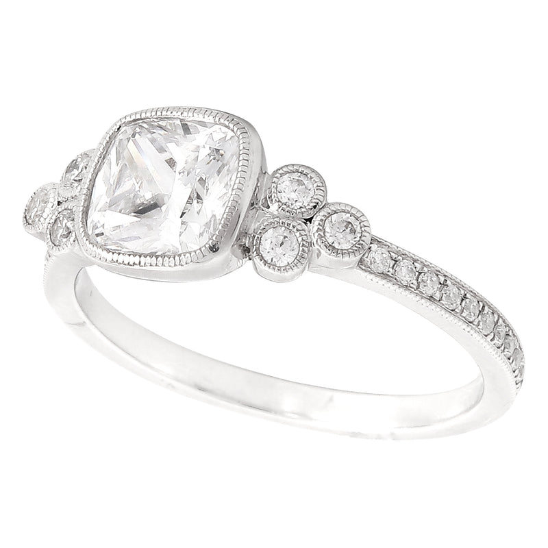 Bezel Set Cushion Center Engagement Semi-Mount