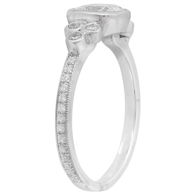 Bezel Set Cushion Center Engagement Semi-Mount