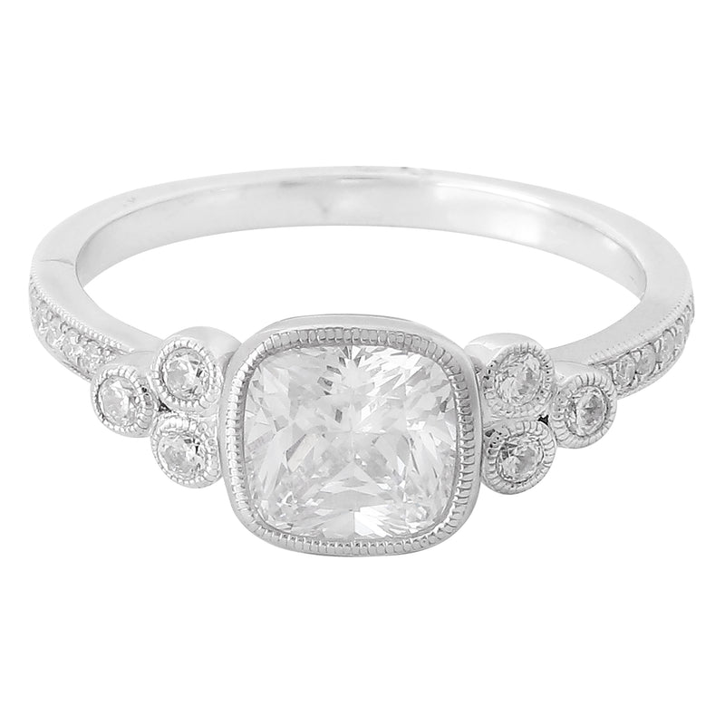 Bezel Set Cushion Center Engagement Semi-Mount